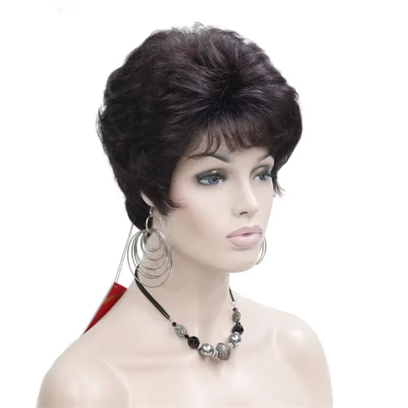 Perruque synthétique courte bouclée blonde/auburn pour femmes
