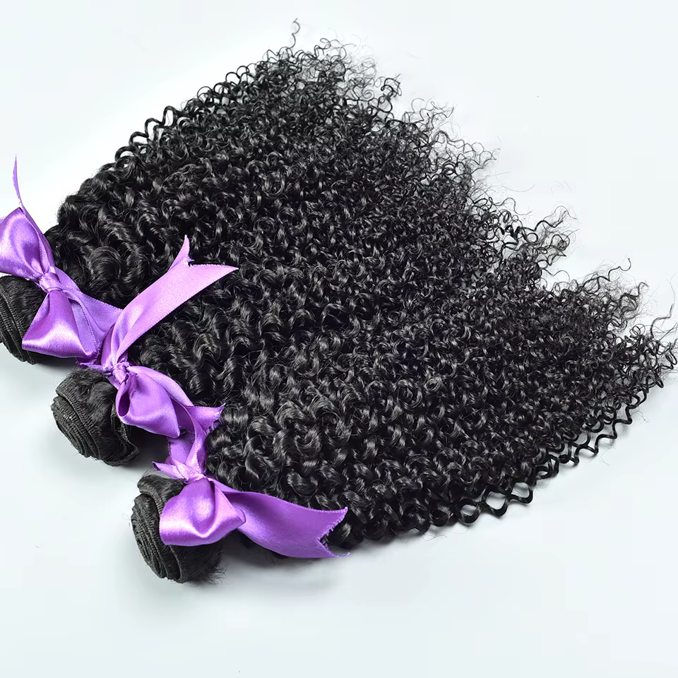 8-30 "Mongolien 100% Vierge Brut Afro Crépus Bouclés Cheveux Humains Bundles Deal Tissage 3/4 Bundle Offres Extension