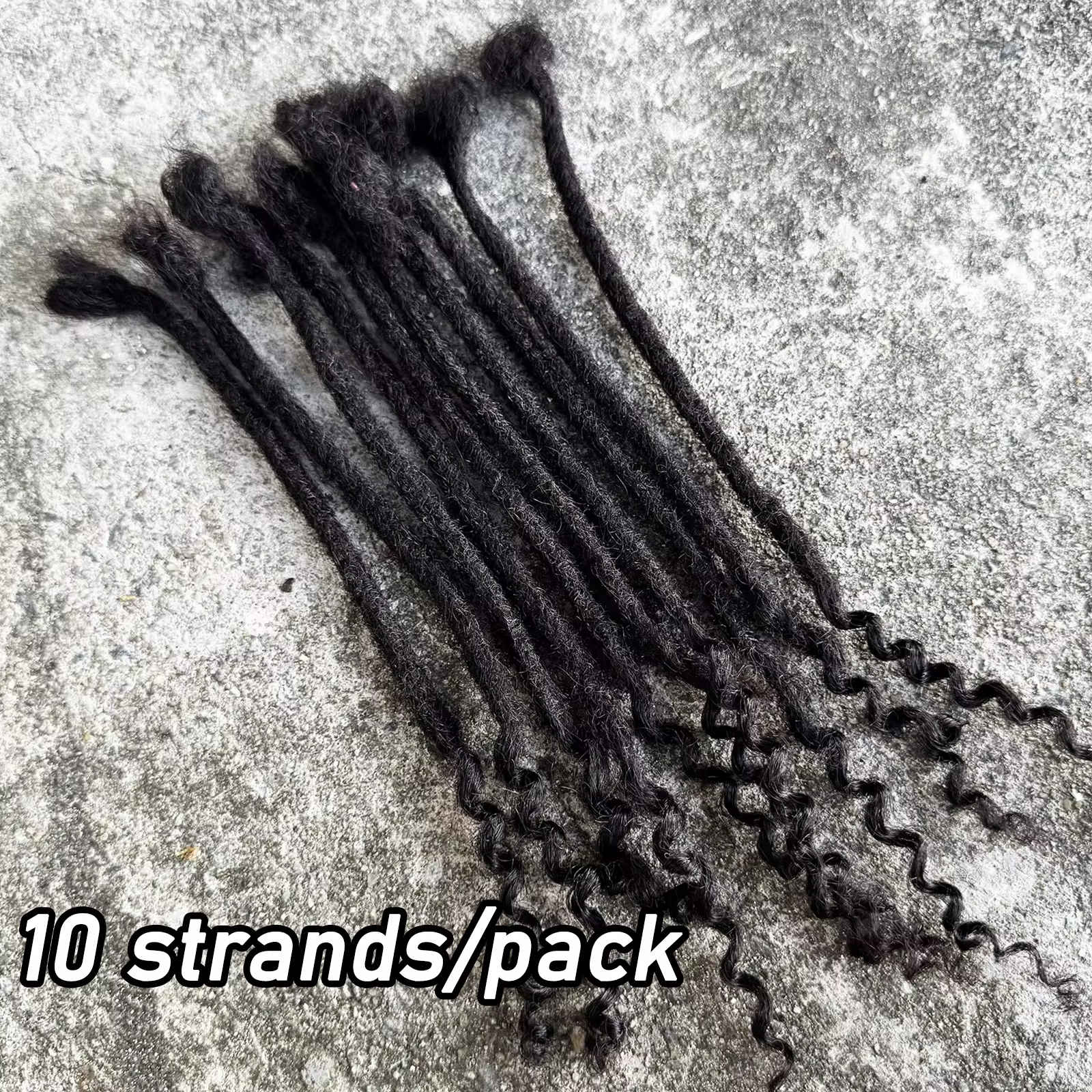 Extensions de dreadlocks en cheveux humains de 8 à 14 pouces, largeur 0,6 cm, avec pointes bouclées, faits à la main, extensions permanentes, peuvent être teintes pour hommes/femmes