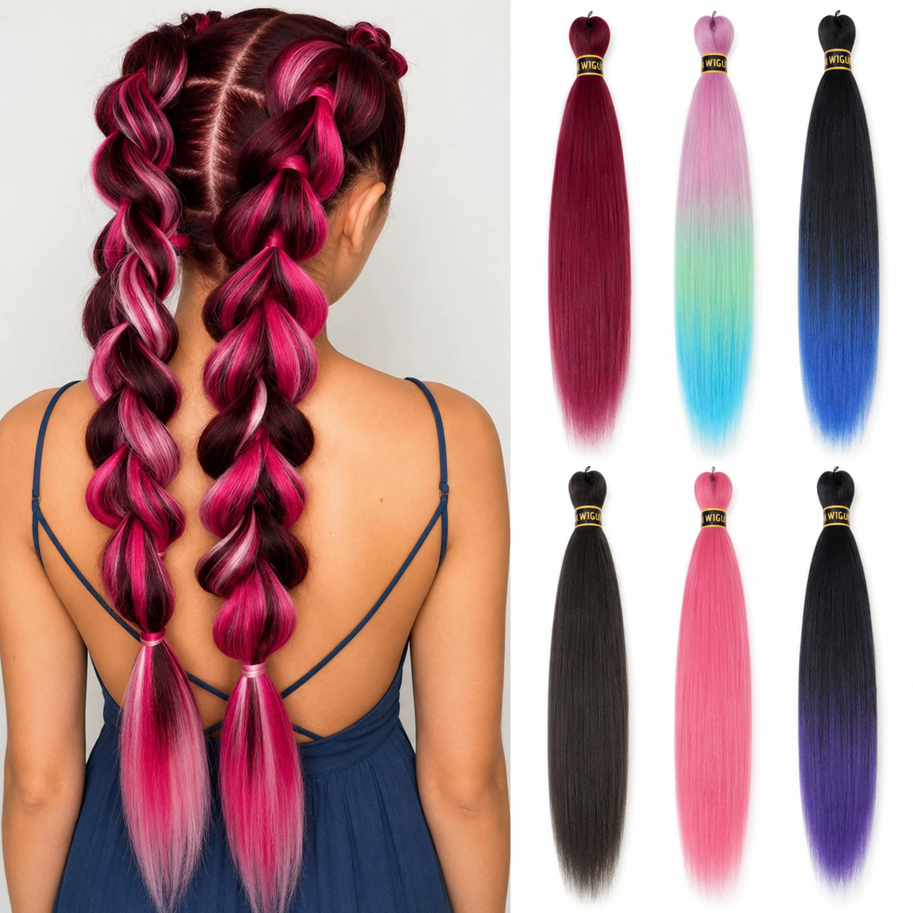 Tressage cheveux pré-étirés 26 pouces Extensions