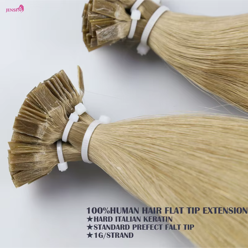 Extensions de cheveux à pointe plate droite de haute qualité Remy 100%