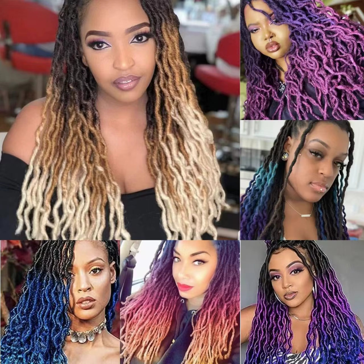 Faux Locs Curly Synthetic Crochet Braids