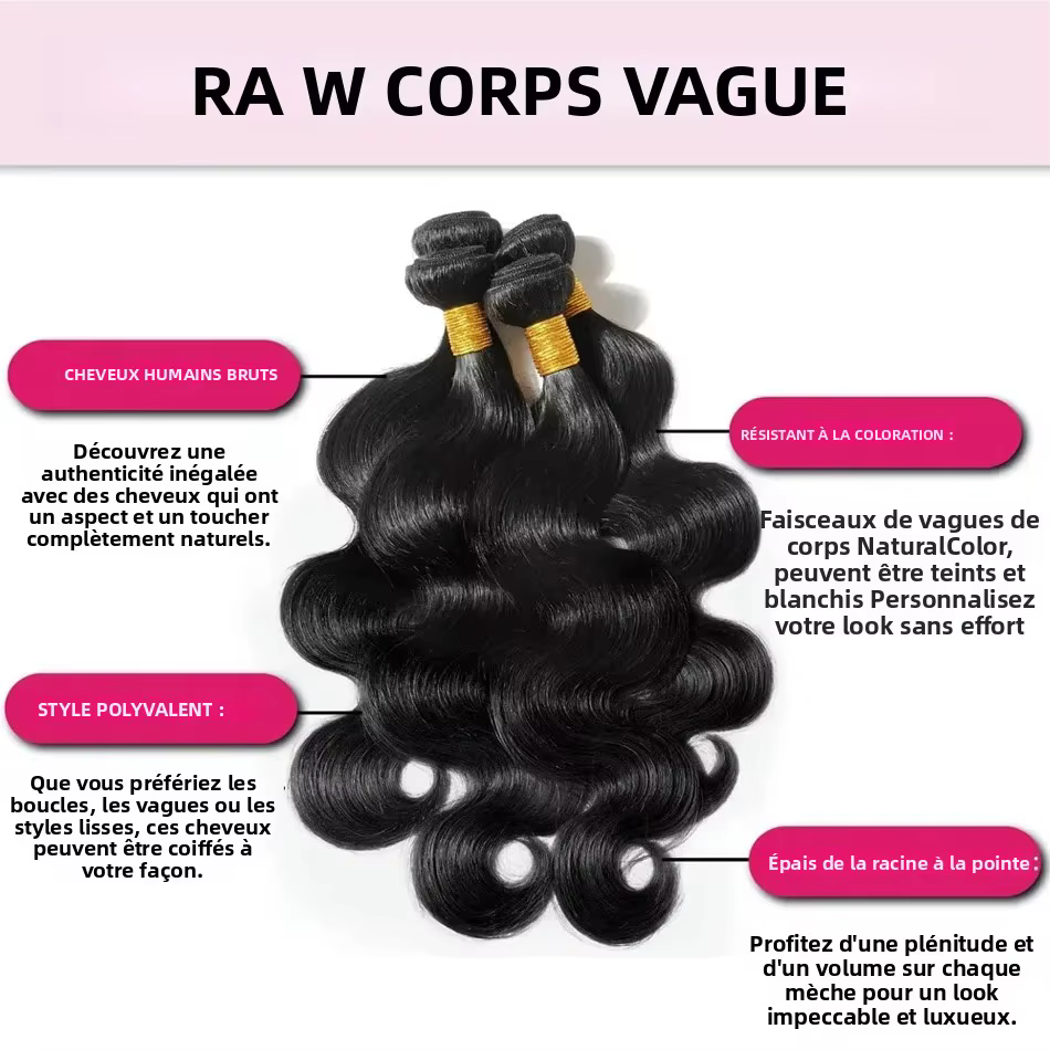 Extensions de cheveux naturels brésiliens vierges