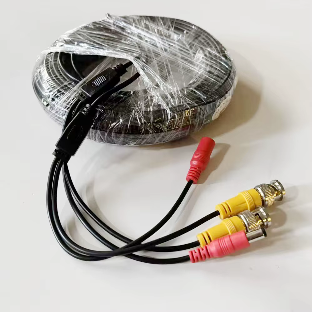 Câble d'extension de caméra de sécurité AHD 2 en 1, connecteur BNC+DC, câble BNC compatible pour les systèmes de vidéosurveillance