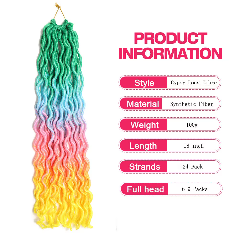 Faux Locs Curly Synthetic Crochet Braids