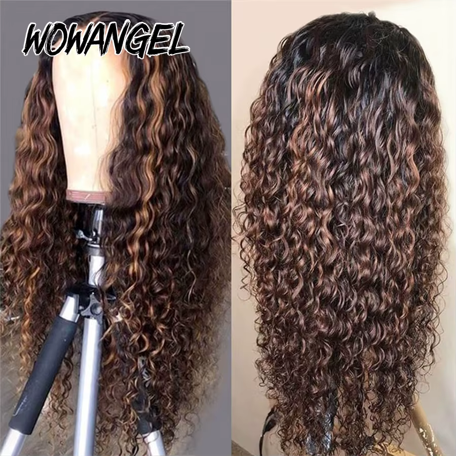 WOWANGEL Perruque sans colle prête à porter