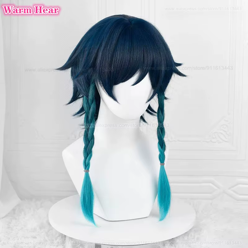 Venti Cosplay Perruque avec Bonnet pour Femme