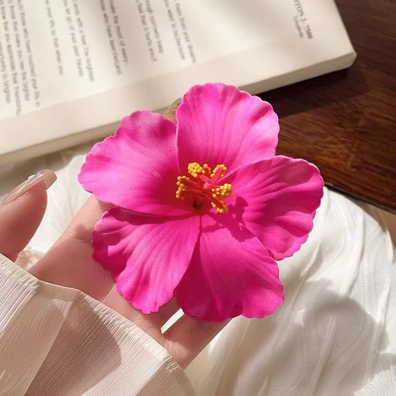 Pince à cheveux en forme d'hibiscus artificiel pour femmes