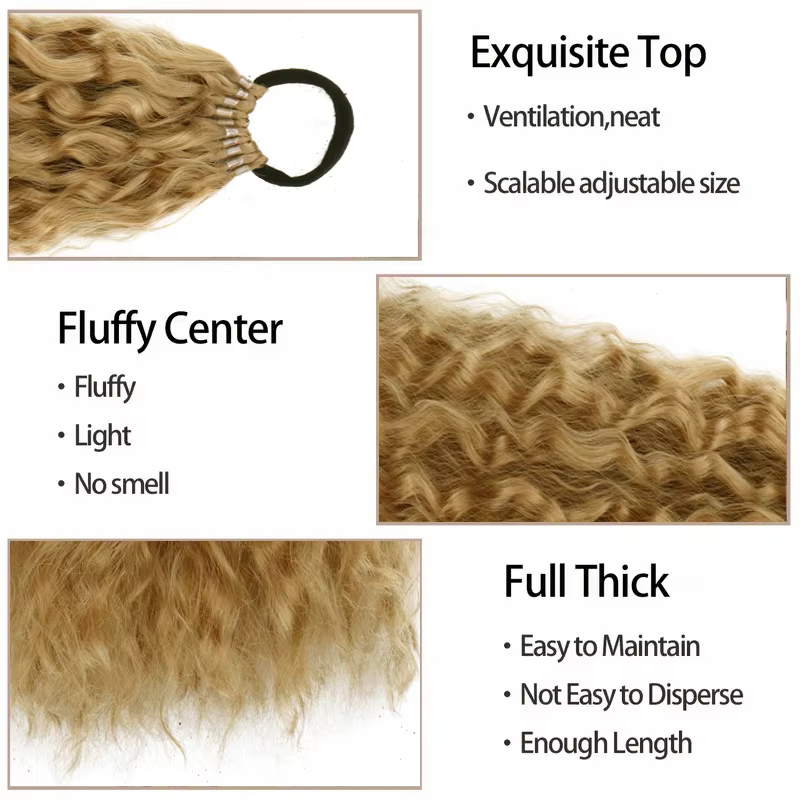 Extension capillaire synthétique longue bouclée de 18 pouces