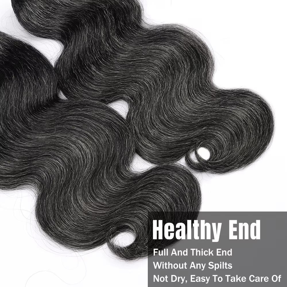 Paquets de cheveux humains sel et poivre vague de corps