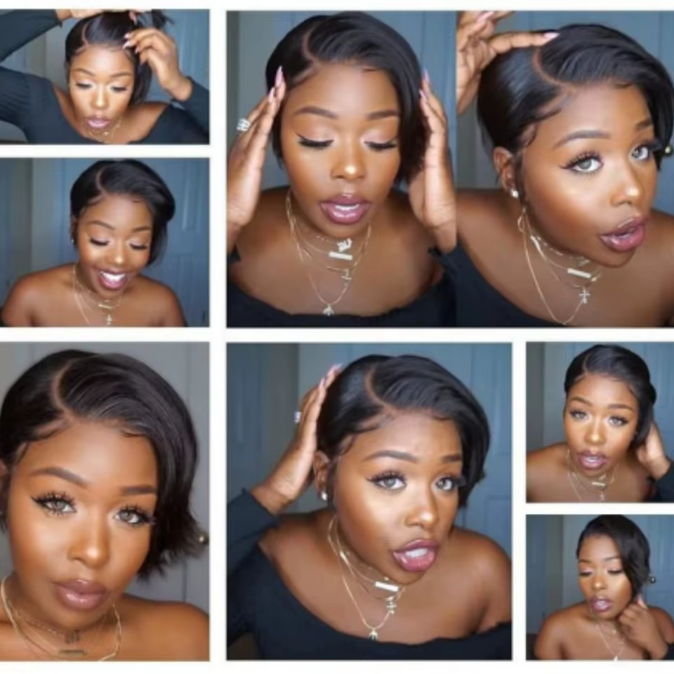Perruque courte coupe pixie