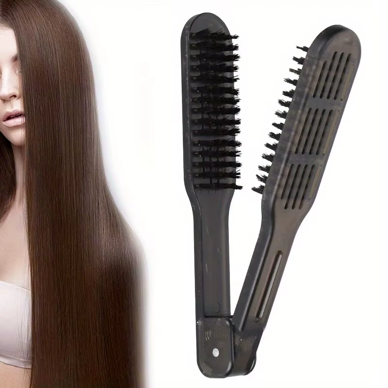 Brosse à pince, Double brosse pour lisser les cheveux