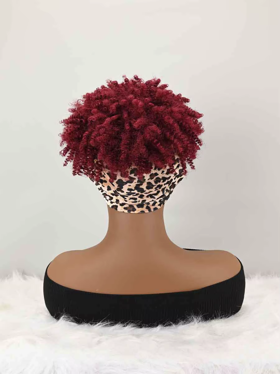 Perruque bandeau bouclée avec frange pour femme