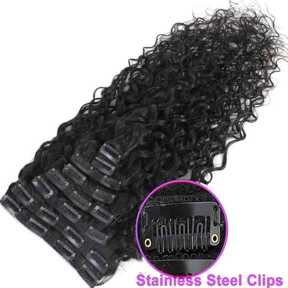 Extensions de cheveux à clipser effet vague d'eau
