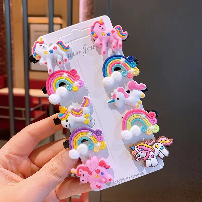 Pinces à cheveux licorne de dessin animé pour filles