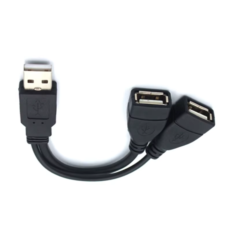 Câble séparateur USB 2.0 en Y, rallonge 1 mâle à 2 femelles, adaptateur d'alimentation, convertisseur pour PC, Transmission de données de voiture, chargement