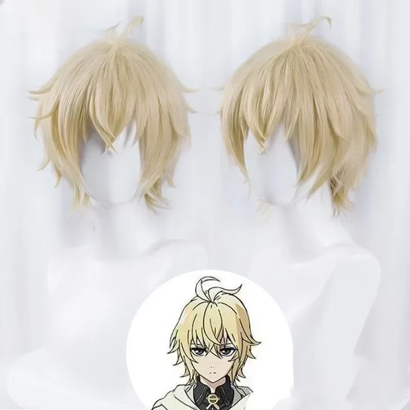 Mikaela Hyakuya Cosplay perruque hommes courte