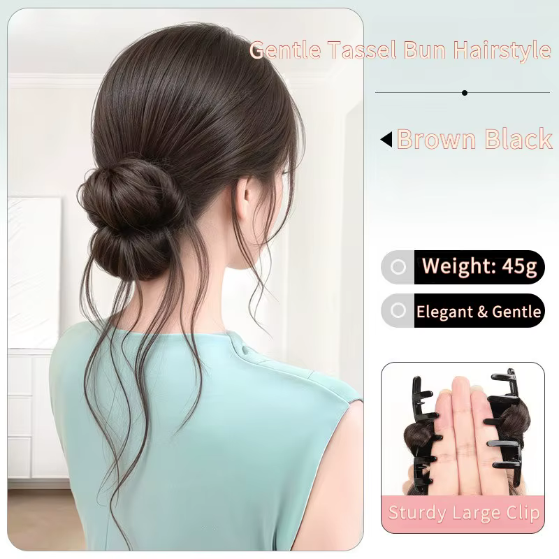 Chignon synthétique bouclé à clipser
