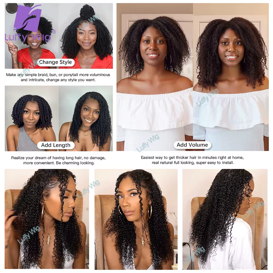 Luffy – Extensions de cheveux naturels crépus et bouclés