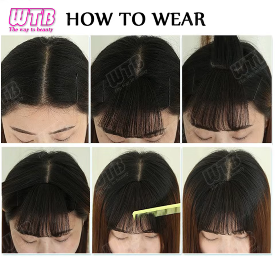 Perruque synthétique WTB à franges crochetées à la main, style clip BB, franges bouclées en laine moelleuse, adaptée au quotidien et aux occasions spéciales pour femmes