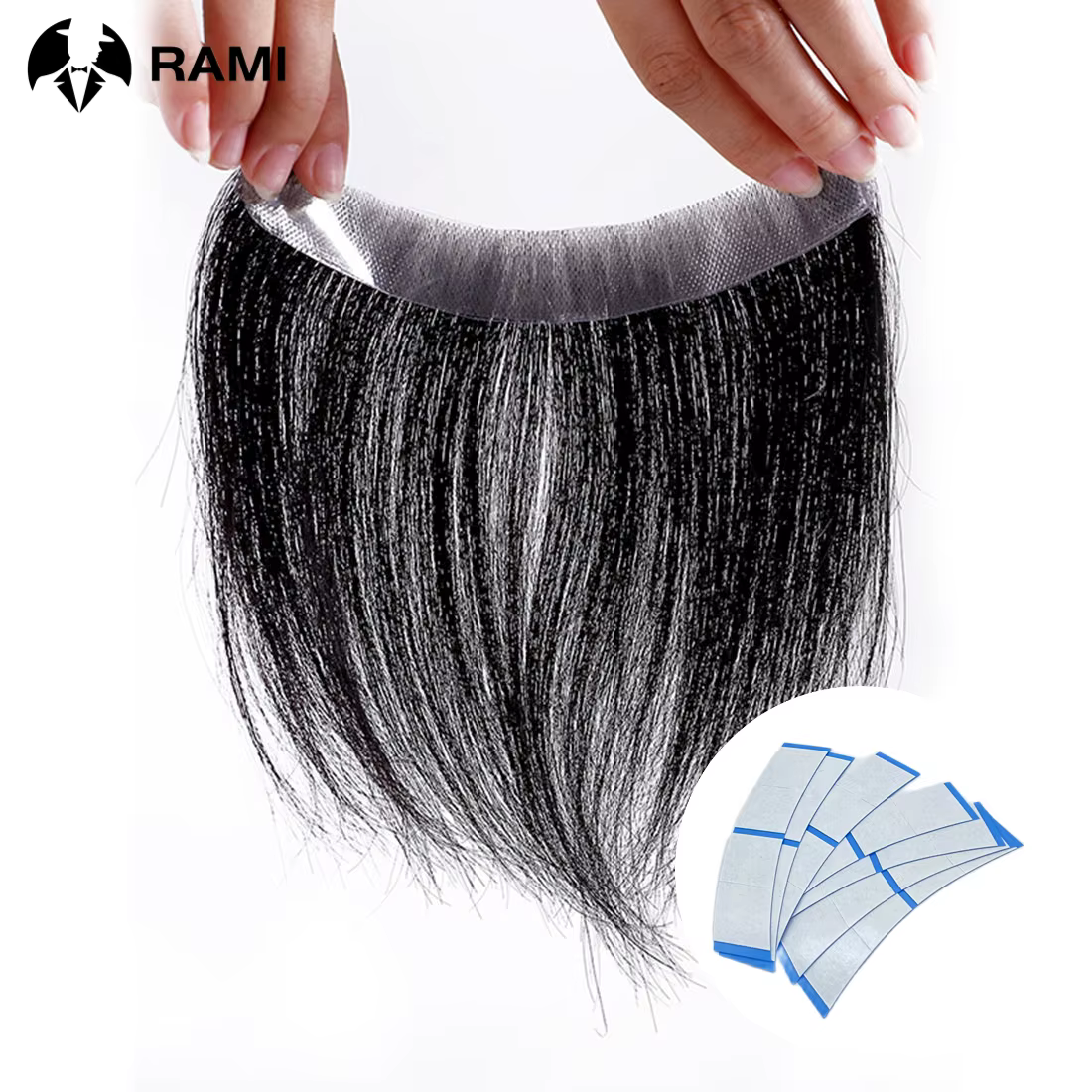 Toupet brun en PU naturel pour hommes
