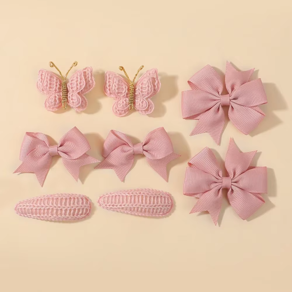 Pinces à cheveux papillon mignonnes faites à la main et ensemble de clips BB pour bébés filles