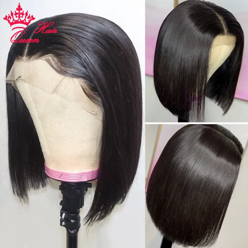 Queen Hair HD Bob Wig Bone Straight HD 4x4 5x5 6x6 Closure Wig HD 13x6 13x4 Full Frontal Bob Wig 100% Raw Human