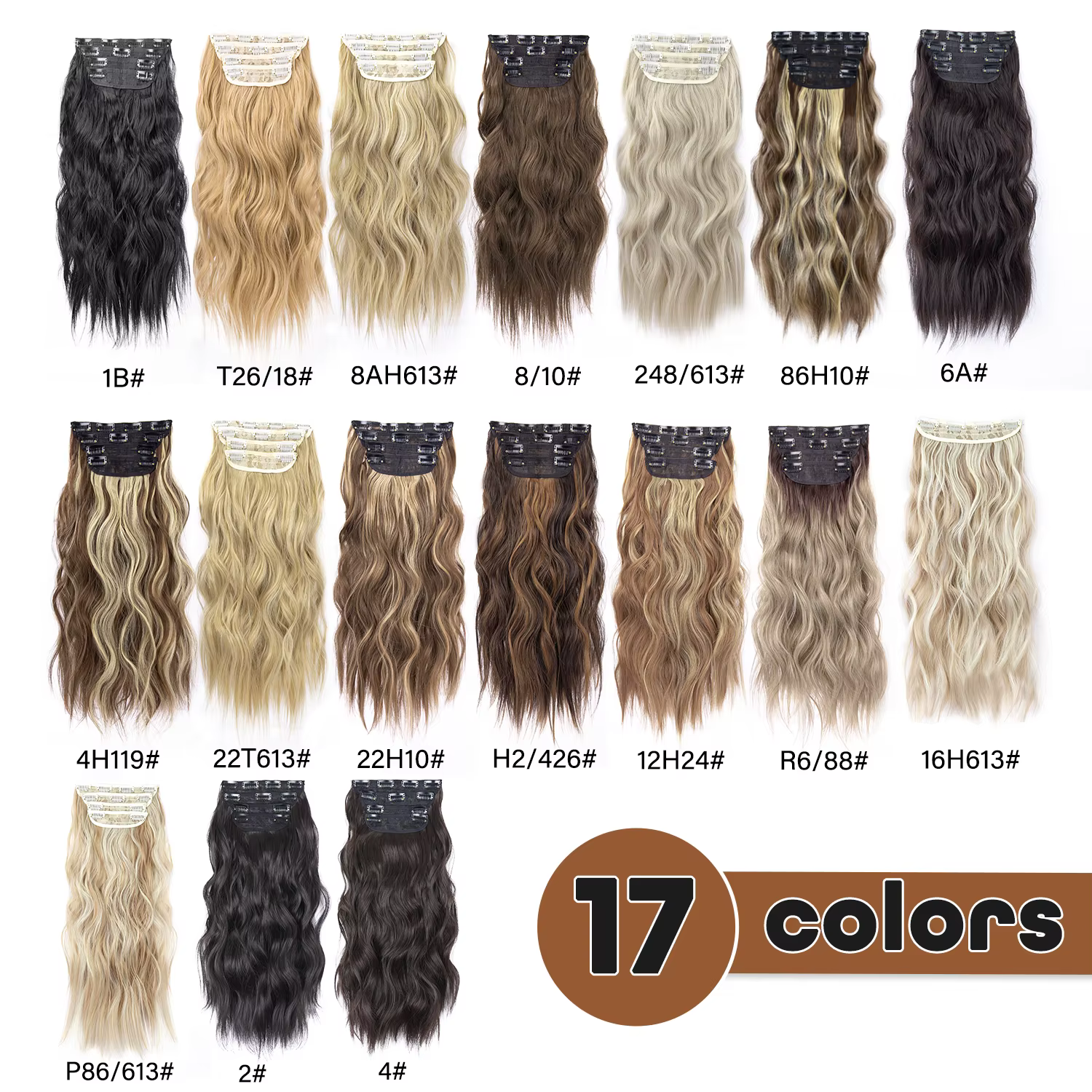 Extensions de cheveux synthétiques à clips