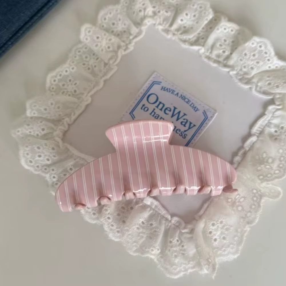 Nouvelles pinces à cheveux coréennes bleues et roses à rayures pour femmes et filles