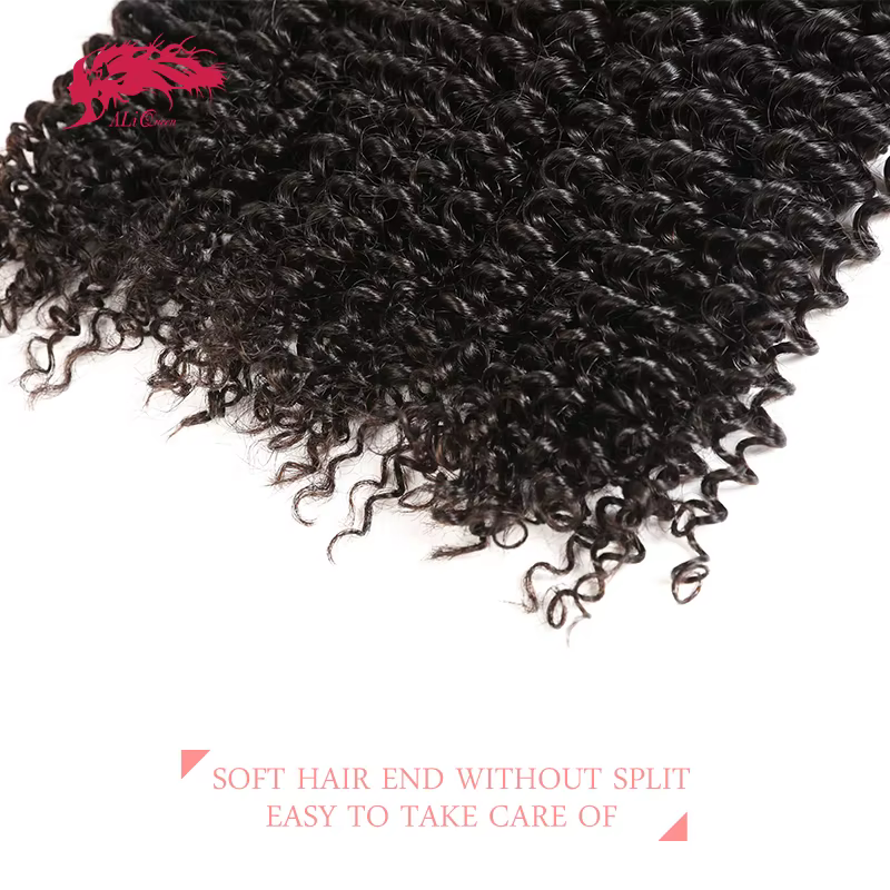 Ali Queen cheveux crépus bouclés cheveux humains paquets 3/4 pièces brésilien 10 "- 30" couleur naturelle 100% cheveux humains armure Remy Extension de cheveux