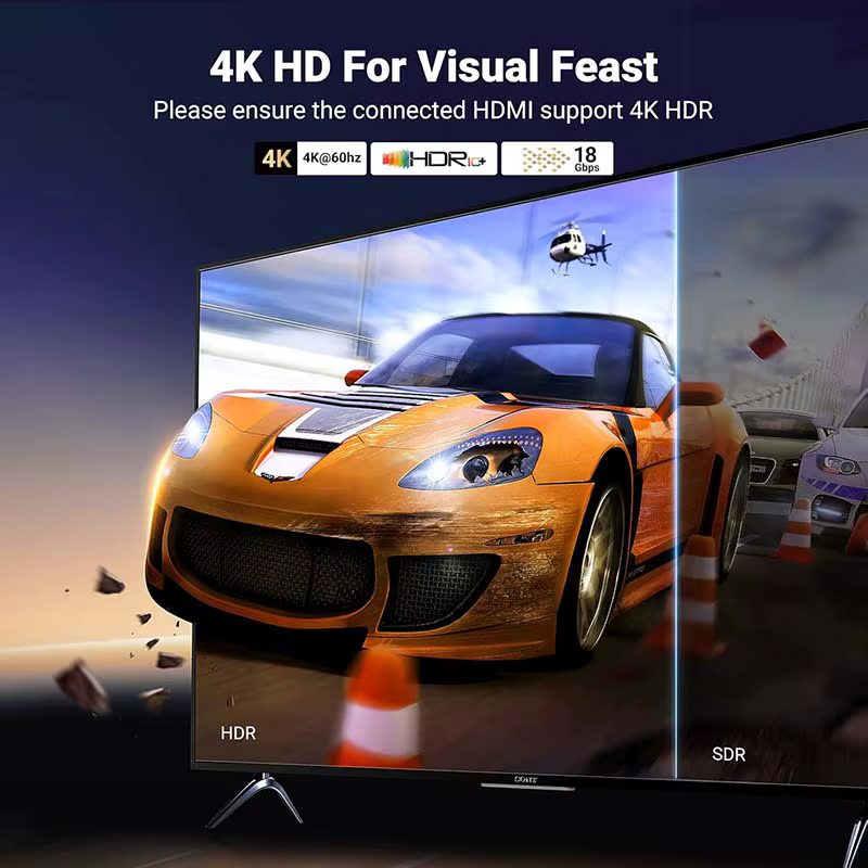 Câble d'extension HDMI 4K HDMI 2.0 mâle à femelle, rallonge HDR 4K 60Hz HDMI mâle à femelle, câble d'extension Kabel HDMI M/F