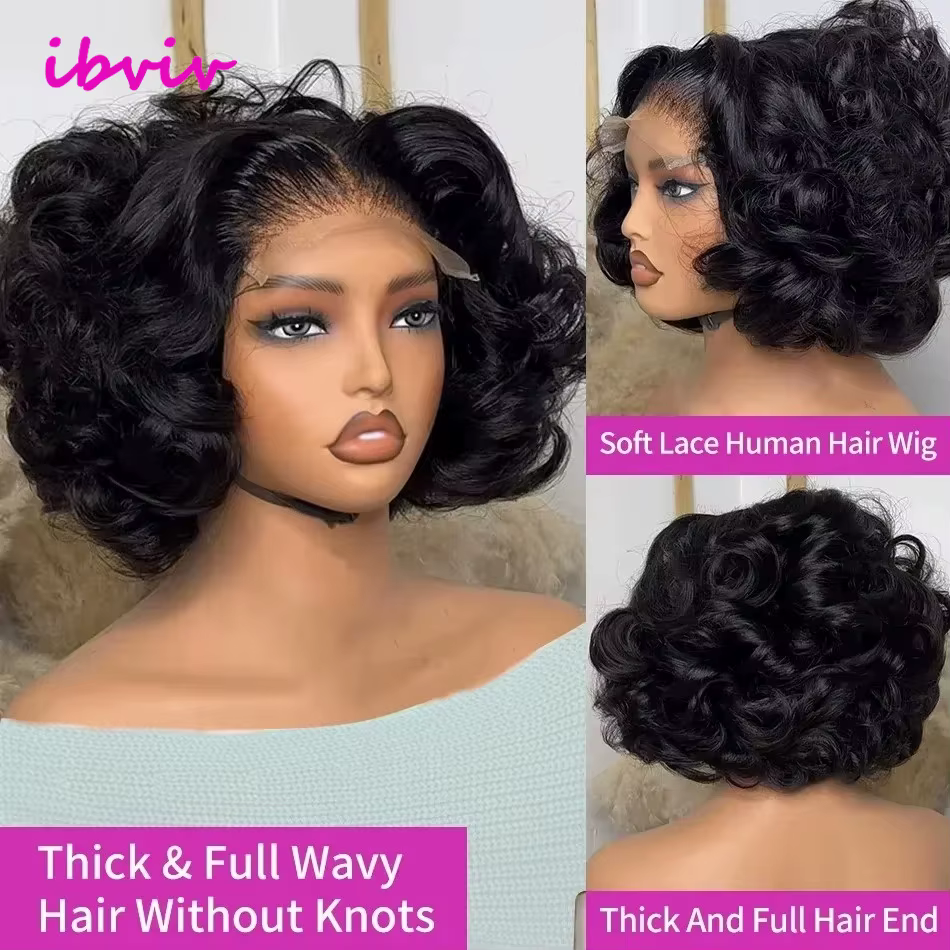Perruque Lace Front Wig sans colle 100% cheveux humains