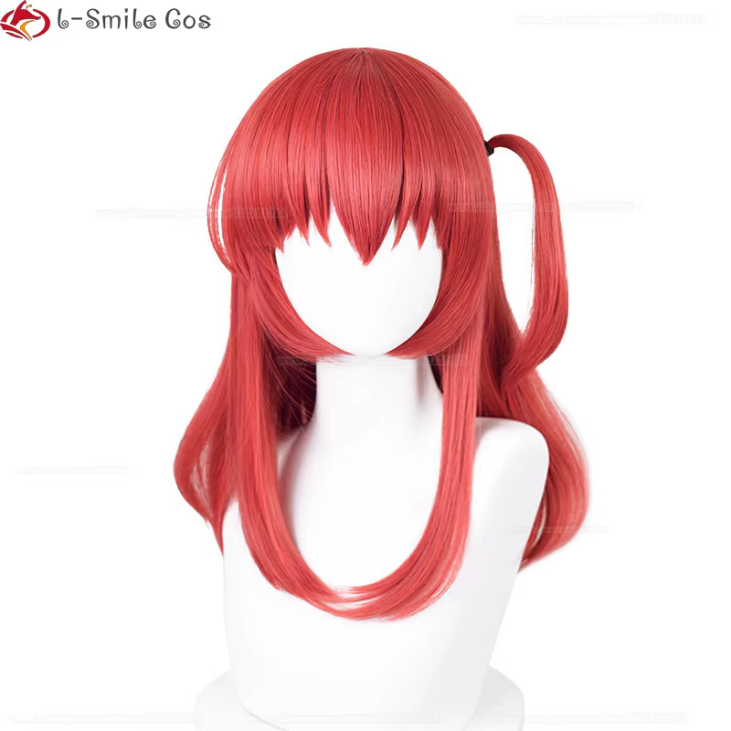 Anime Kita Ikuyo Cosplay perruque 50 cm court rouge