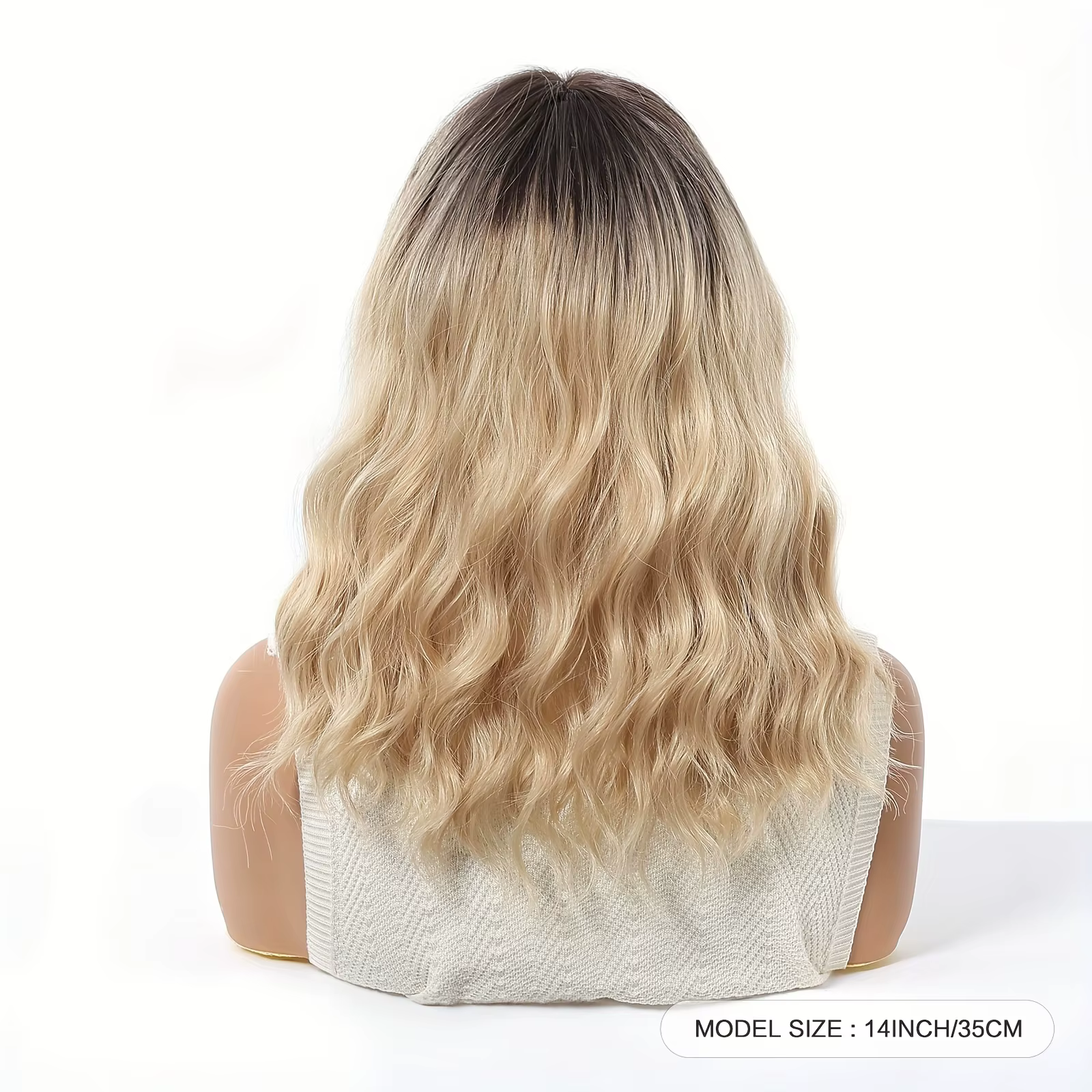 Perruque synthétique ombrée marron à blond