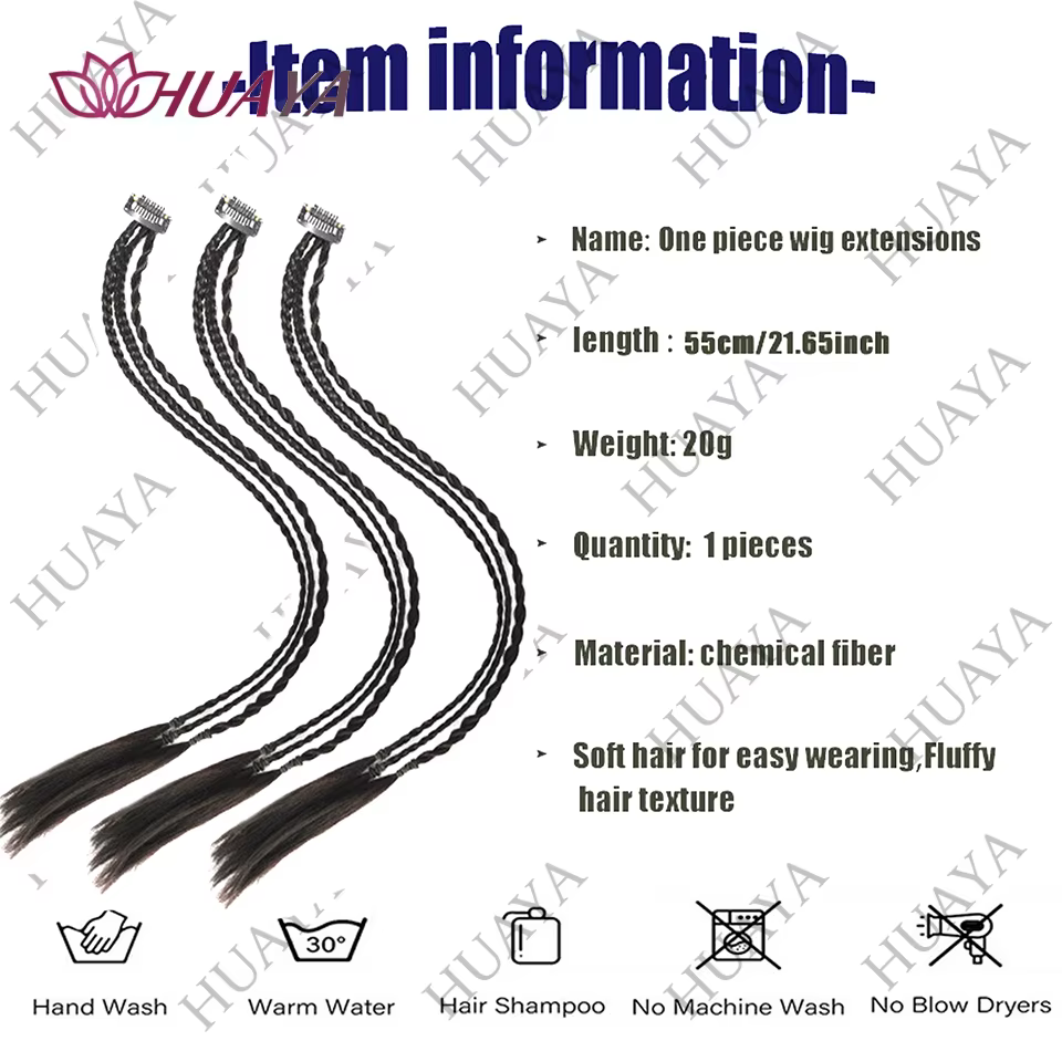 Perruque, queue de cheval synthétique torsadée tresse pince dans les Extensions de cheveux longues tresses