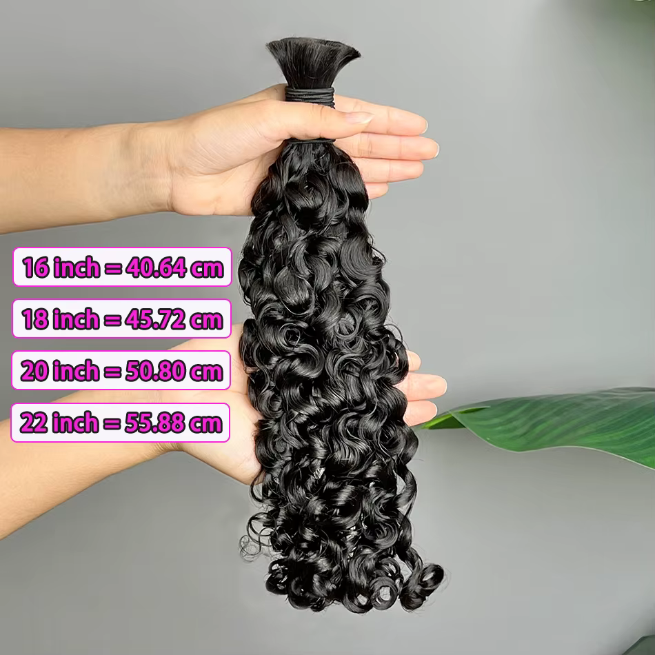 Vrac de cheveux humains bouclés birmans pour tresser l'extension
