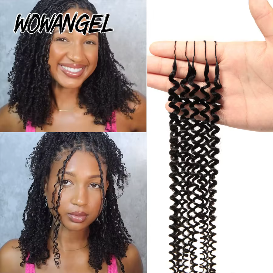 WOWANGEL Extensions de cheveux humains bouclés afro crépus à crocheter