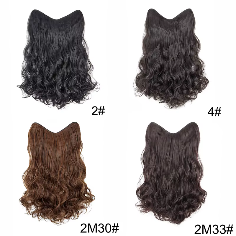 Extension de cheveux synthétiques longs bouclés ondulés de 20 pouces