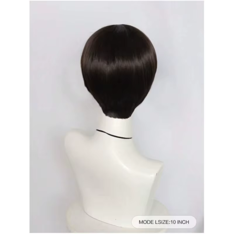 Perruque de cosplay courte marron pour hommes