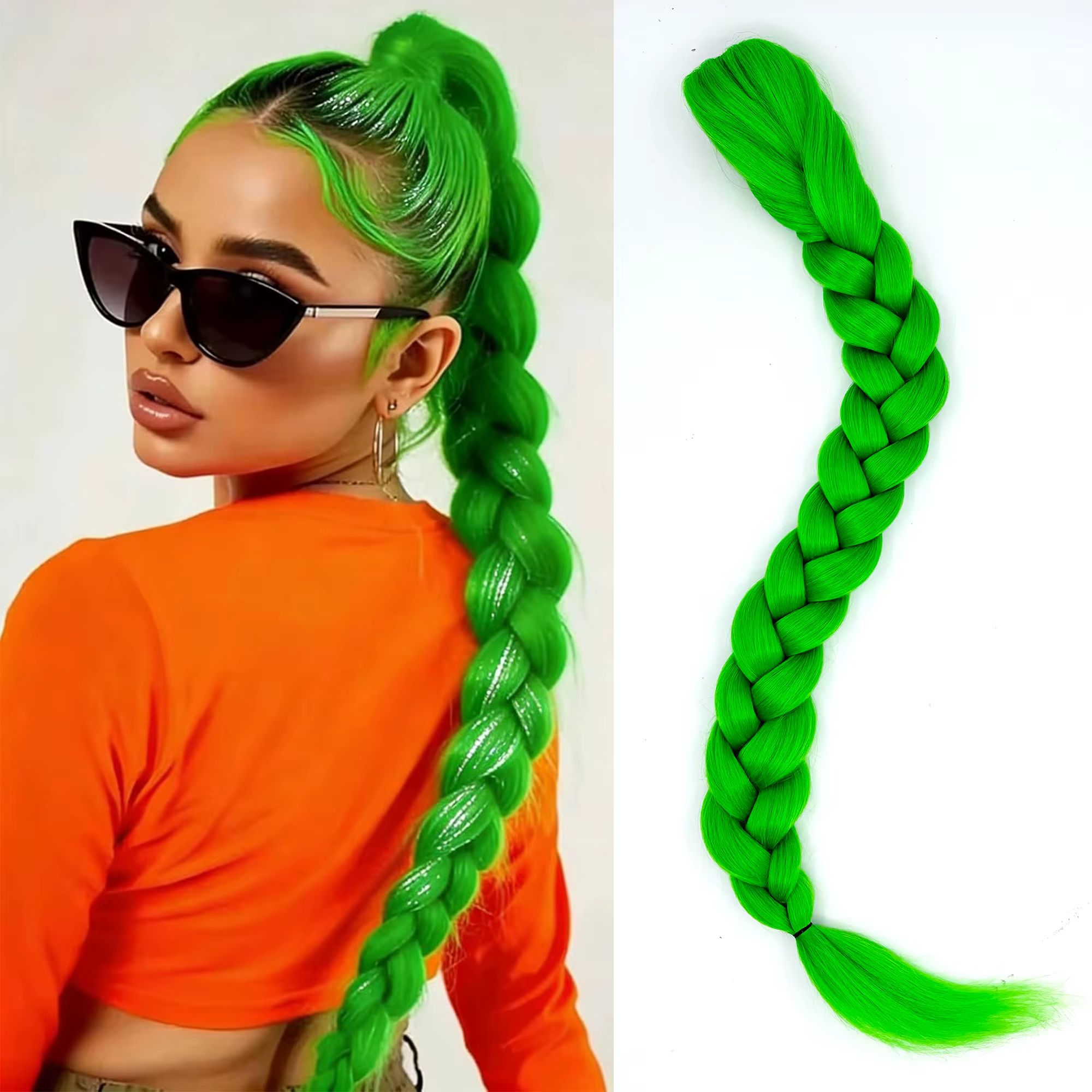 Extensions de cheveux synthétiques tressées violettes pour cosplay