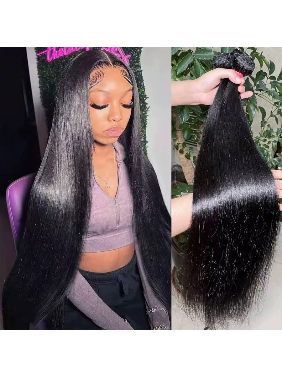Extensions de cheveux vierges brésiliens lisses non traités