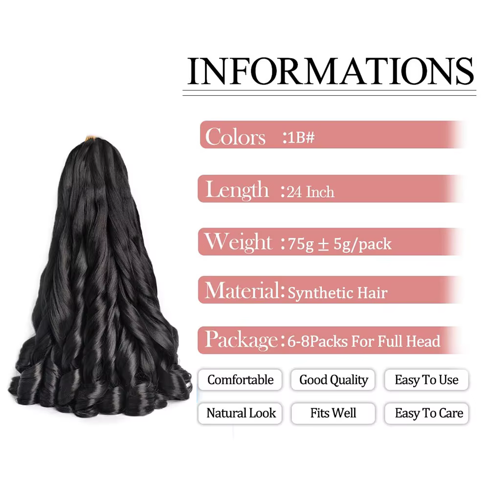 Extensions de cheveux synthétiques pour tresses
