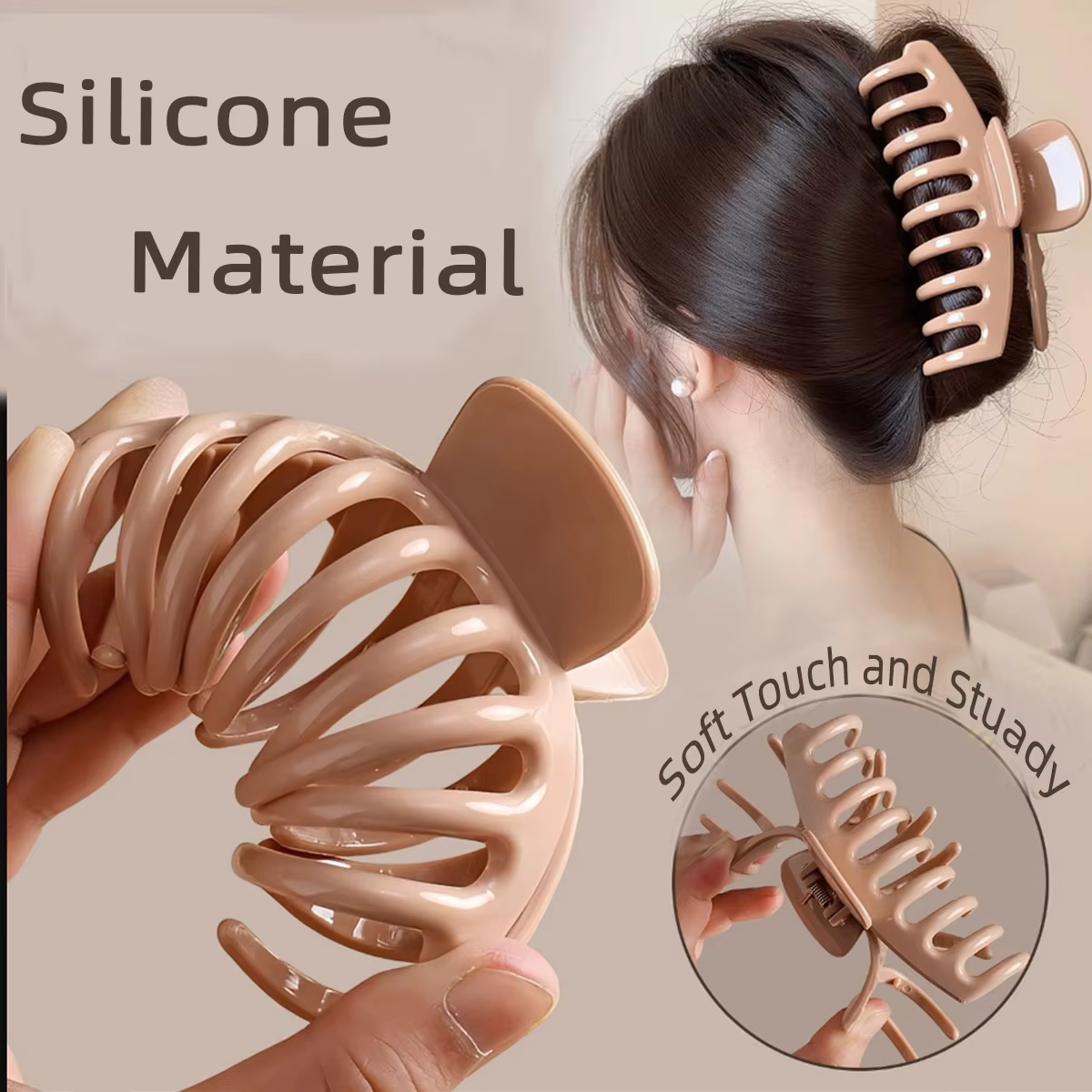 Sicone simplicité quille pince à cheveux pour femme couleur unie élégant requin