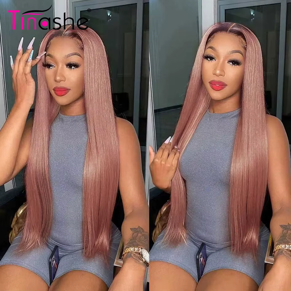 Tinashe Wear Go perruque droite sans colle cheveux humains pré plumés et blanchis 6x5 HD