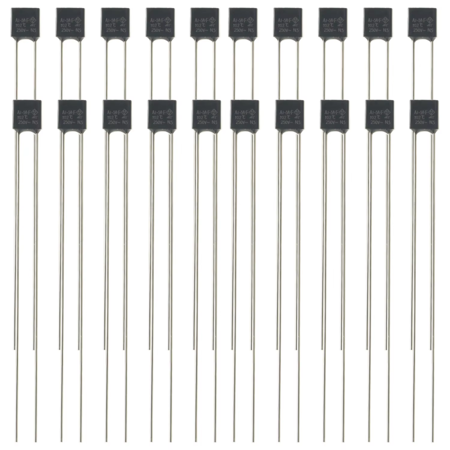 10 pièces fusible thermique coupure TF 102 ℃ 102 degrés 250V 3A A1-3A-F