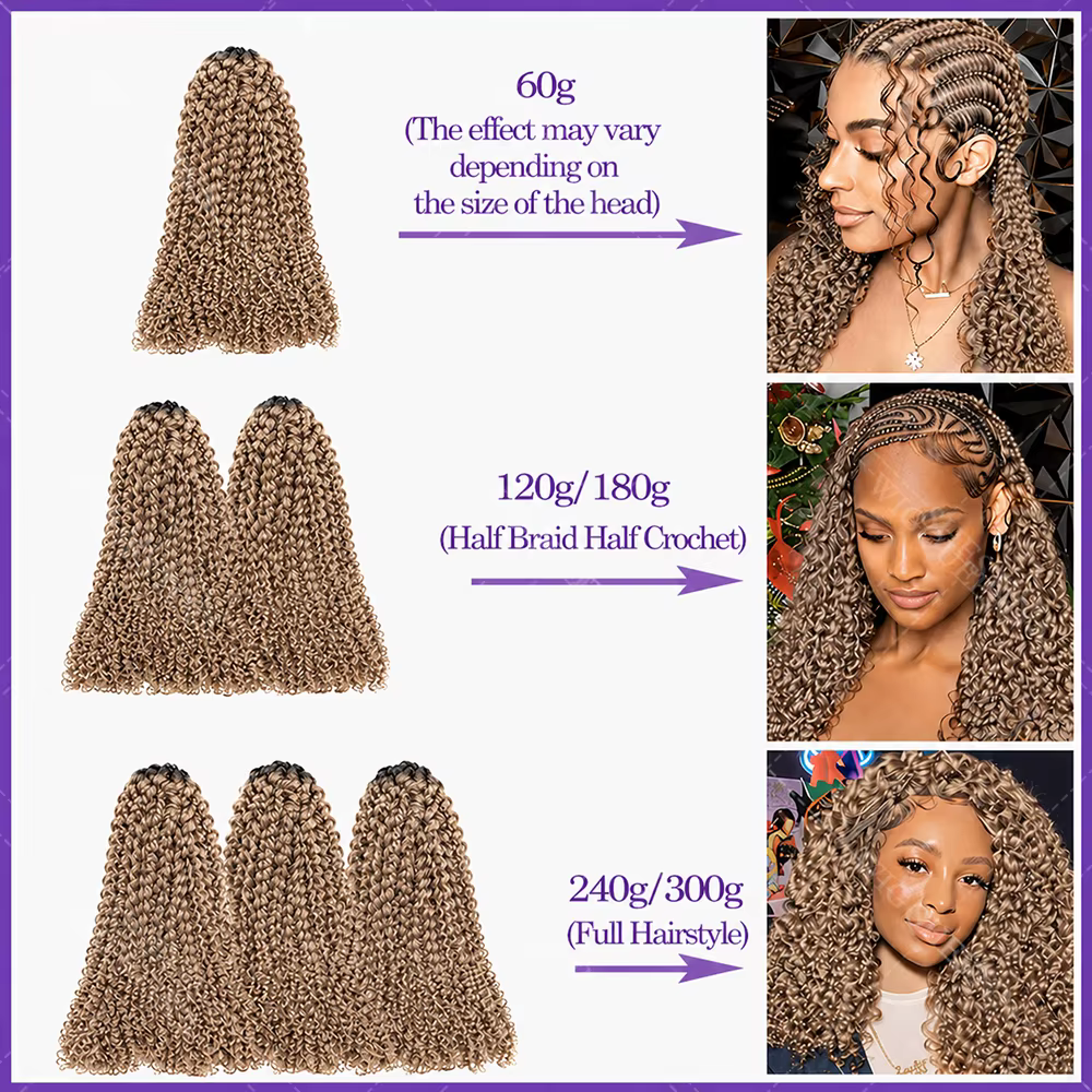 Tresses au crochet en cheveux humains Curly Feather Miracle Knots # 27 Extensions