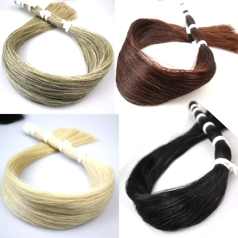 500g 100% vrais cheveux de queue de cheval blanc/noir/marron/gris violoncelle/Double basse/cheveux d'arc de violon