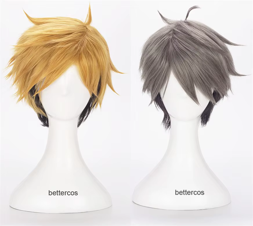 Haikyuu!! Miya Osamu noir marron Cosplay perruque Miya Atsumu court noir blond résistant à la chaleur synthétique cheveux perruque accessoire de déguisement
