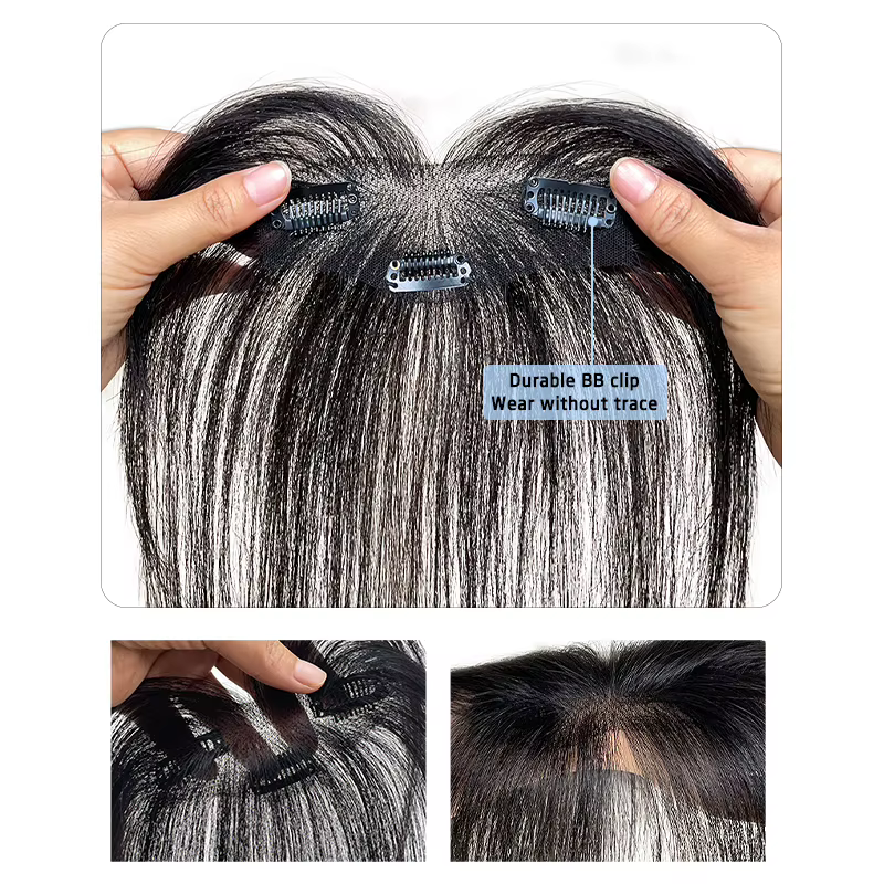 Extensions de cheveux naturels à clipser pour le front et les tempes