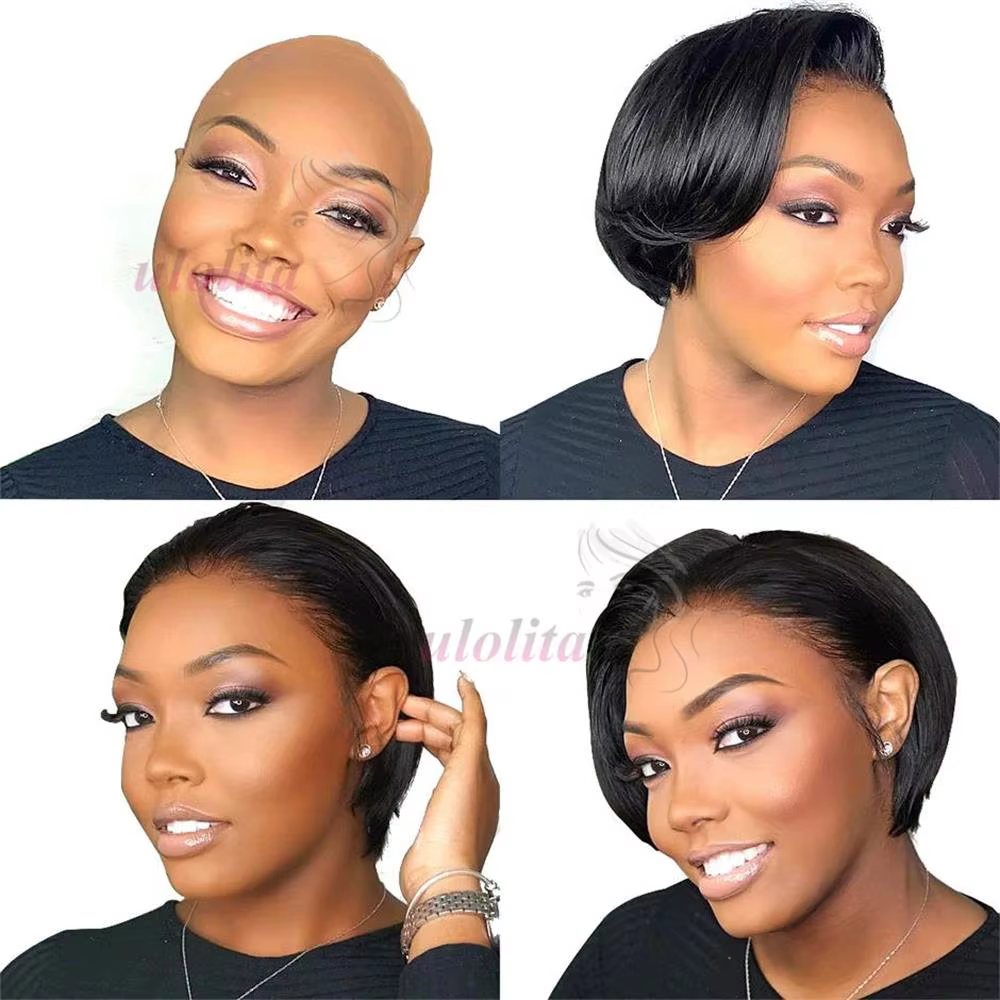 Perruques courtes Pixie Cut 13x4 avec dentelle transparente pour femmes